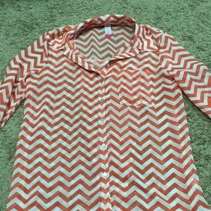 Coral chevron blouse